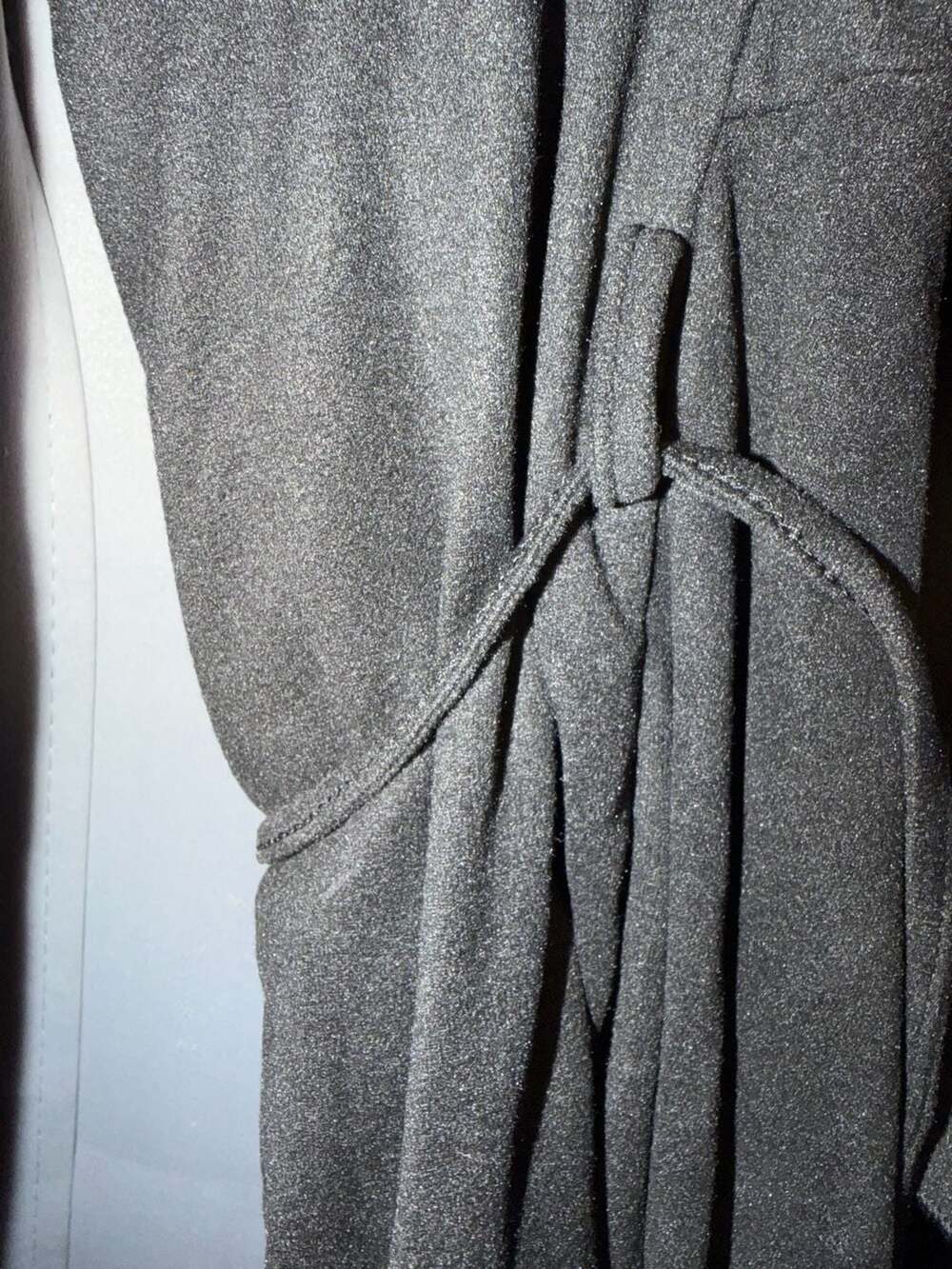 Size 10 Medium BloomChic Faux Suede Tie Wrap Cardigan Jacket Black - Picture 5 of 8